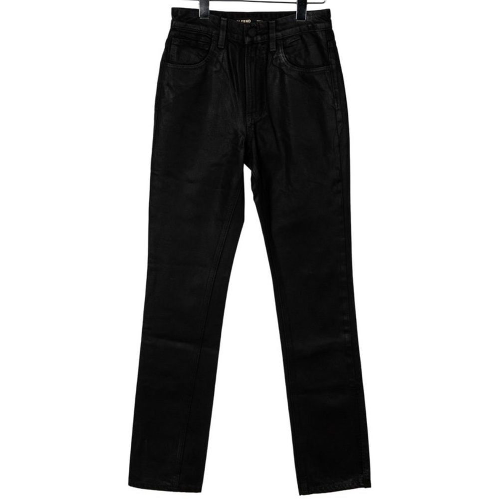 GRLFRND Harlow Coated Black Straight Leg Jeans  - size 23 - NWTs